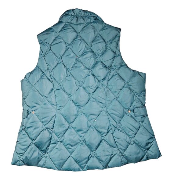 Eddie Bauer Goose Down Puffer Vest Women's XXL Green Quilted Lightweight Warm - Picture 2 of 9